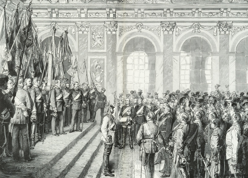 The proclamation of the German Empire in the Hall of Mirrors at ...